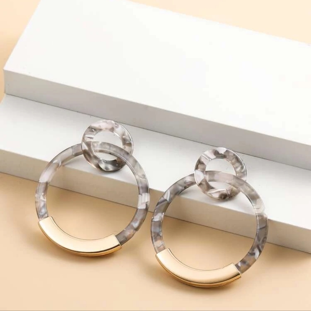 New Round Hoop Drop Earrings